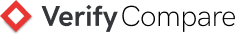 Verify Compare logo with red and black diamond shapes and the word Verify in black text