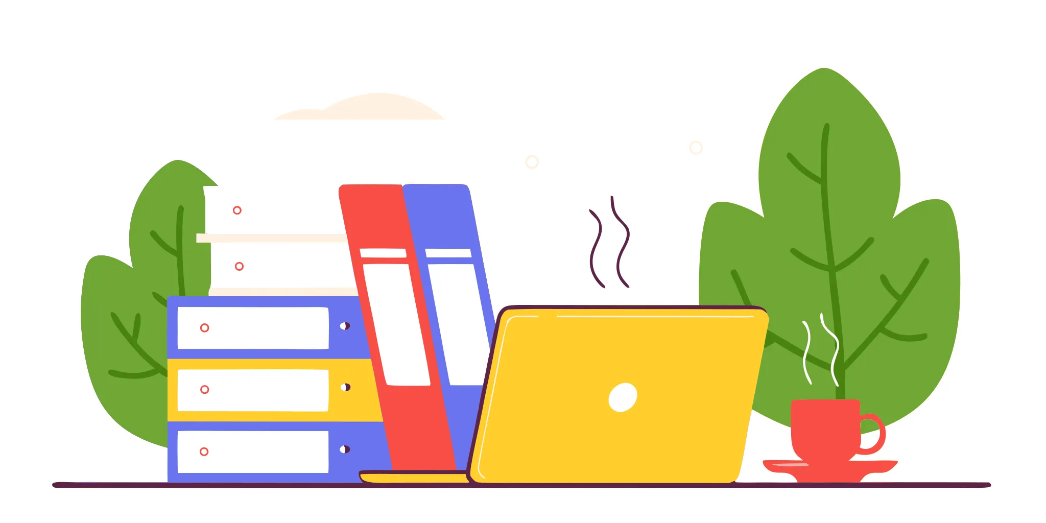 A desk with a laptop and binders organized for the debt dispute process.