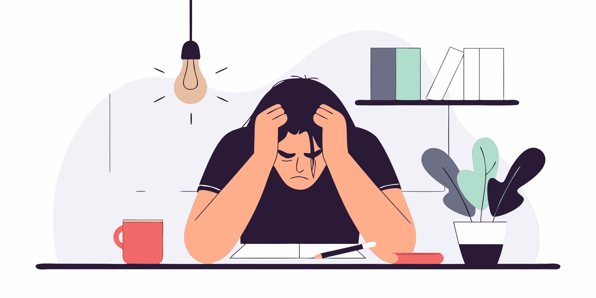 Person with head in hands, stressed about what happens if you get sued and have no money.