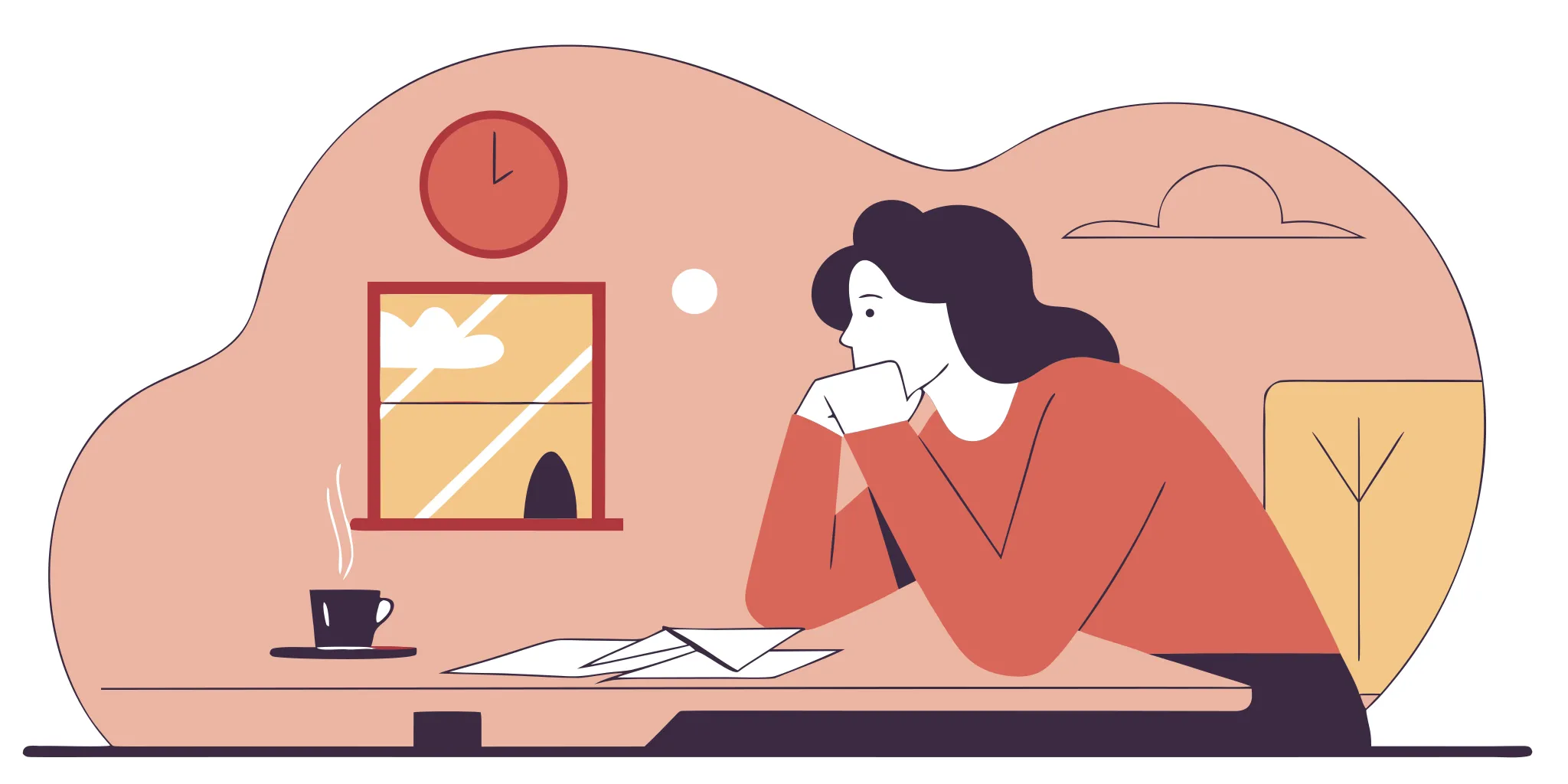 Woman at a desk with a court summons, learning how to settle a medical bill.