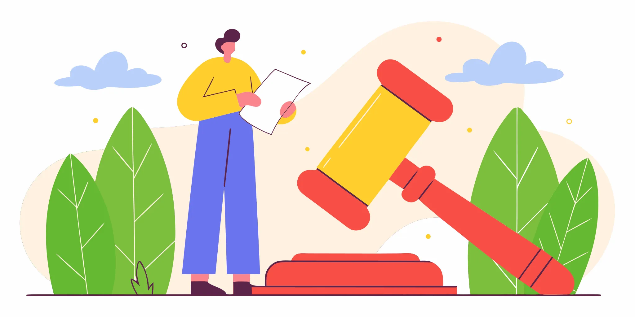 A judge's gavel and a document outlining consumer rights in a Columbia debt recovery lawsuit.