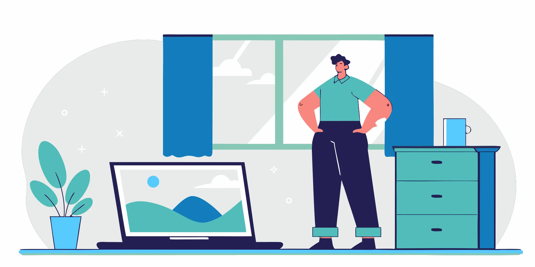 A person with a laptop and legal documents answering a lawsuit for debt collection.