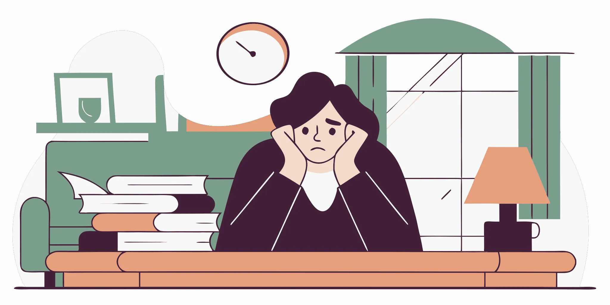 Stressed person at a desk learning what happens if you lose a debt collection lawsuit.