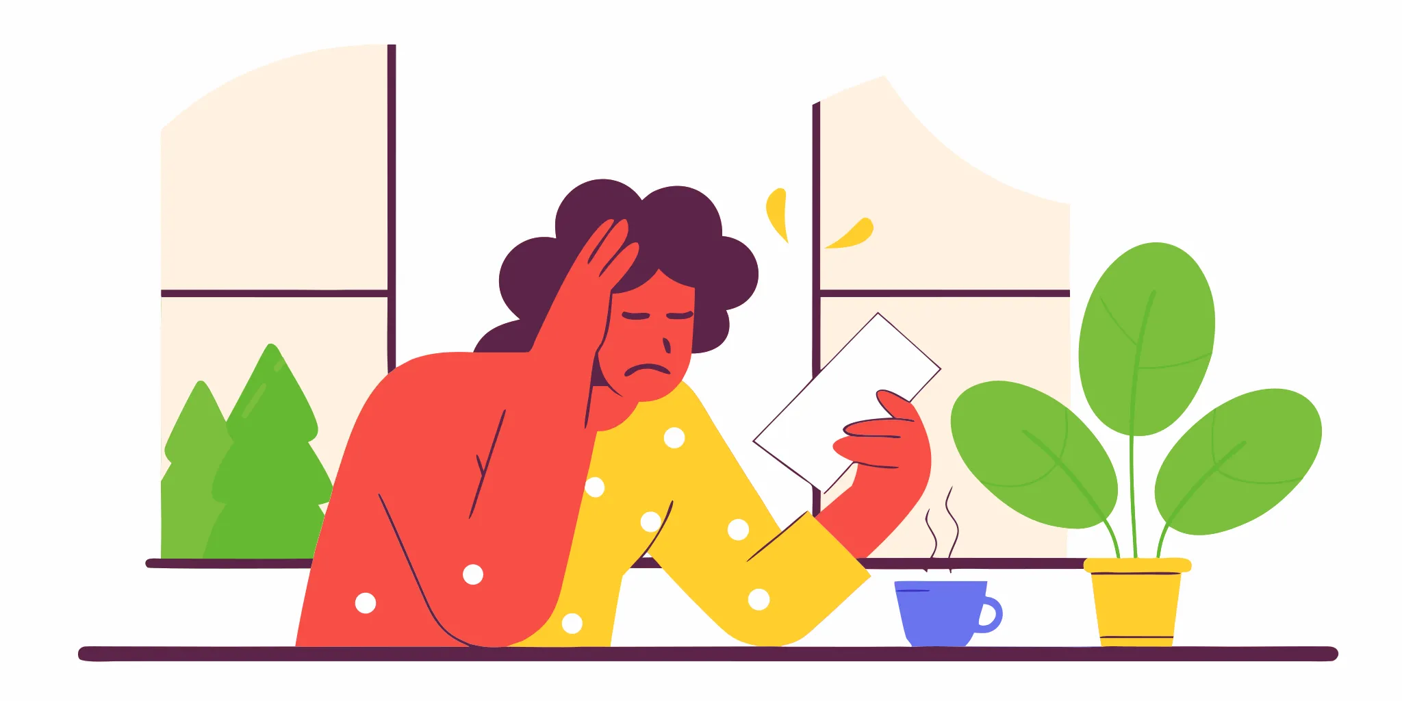 A worried person holding a court summons after being sued by a creditor.