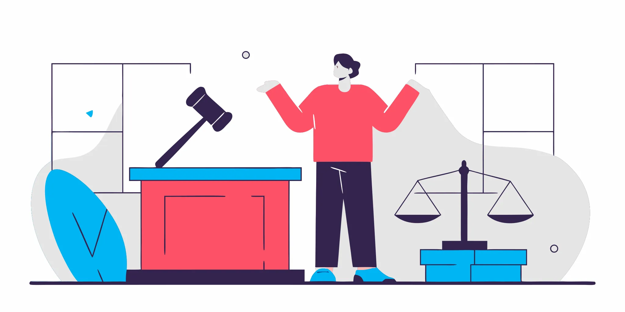 Gavel and scales weighing a person's rights against a creditor's wage garnishment.