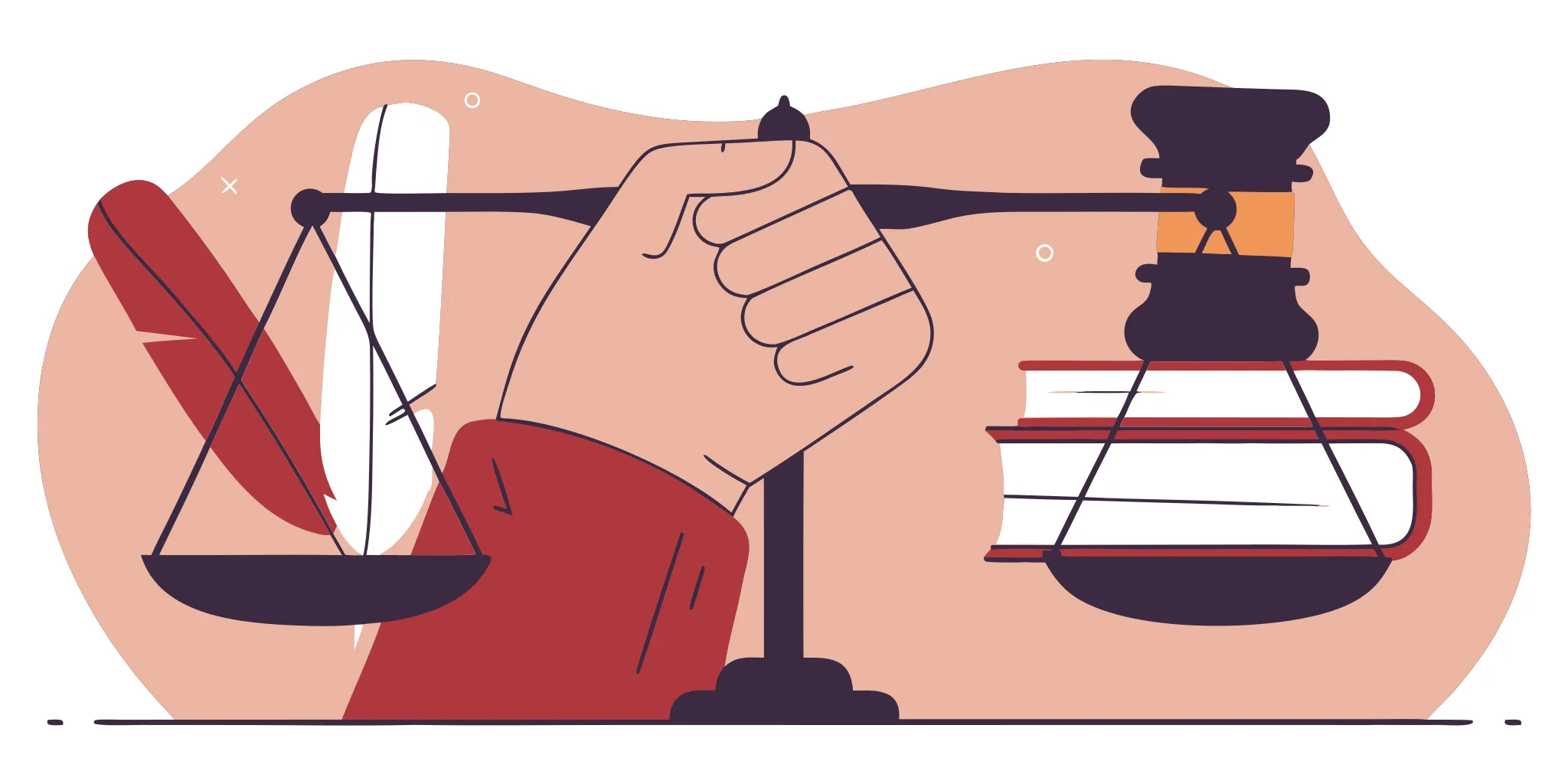 A debt dispute lawyer's gavel and scales of justice on a desk.