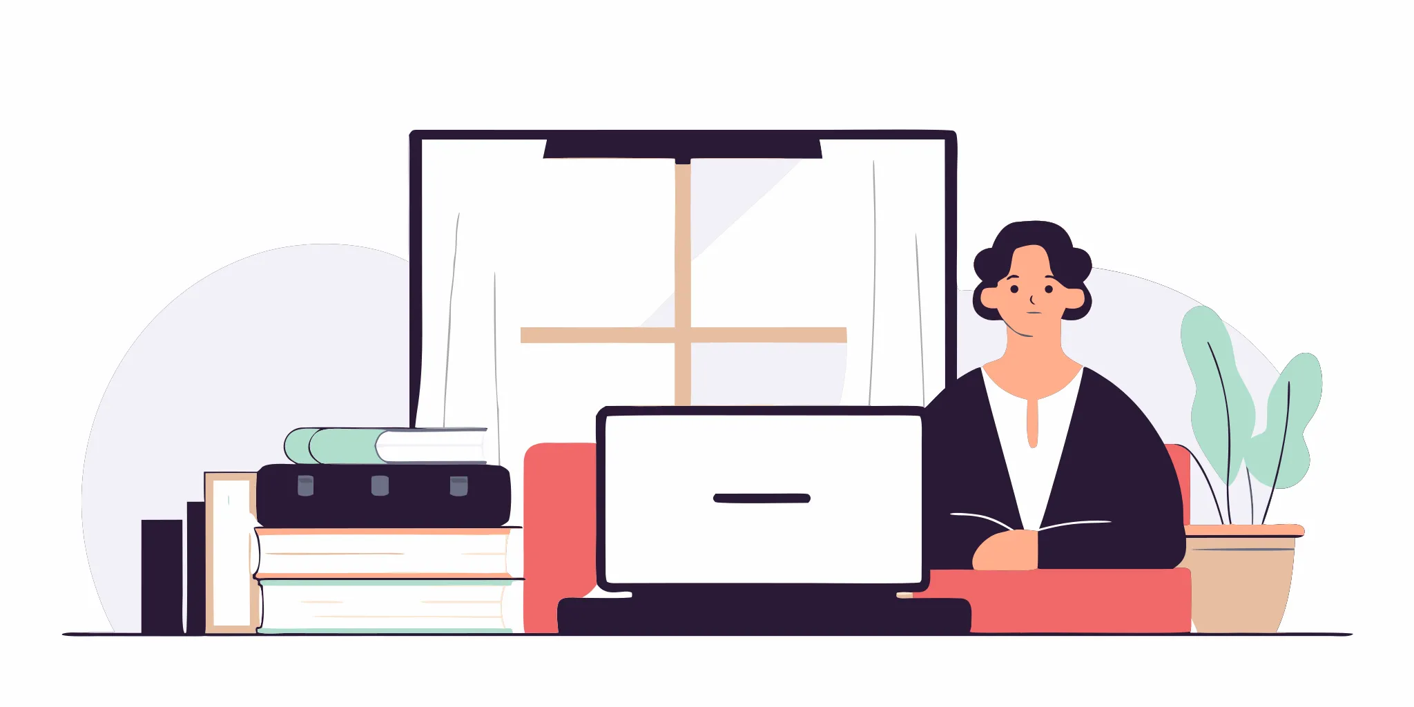 A concerned person at a desk researching how to respond to a lawsuit.