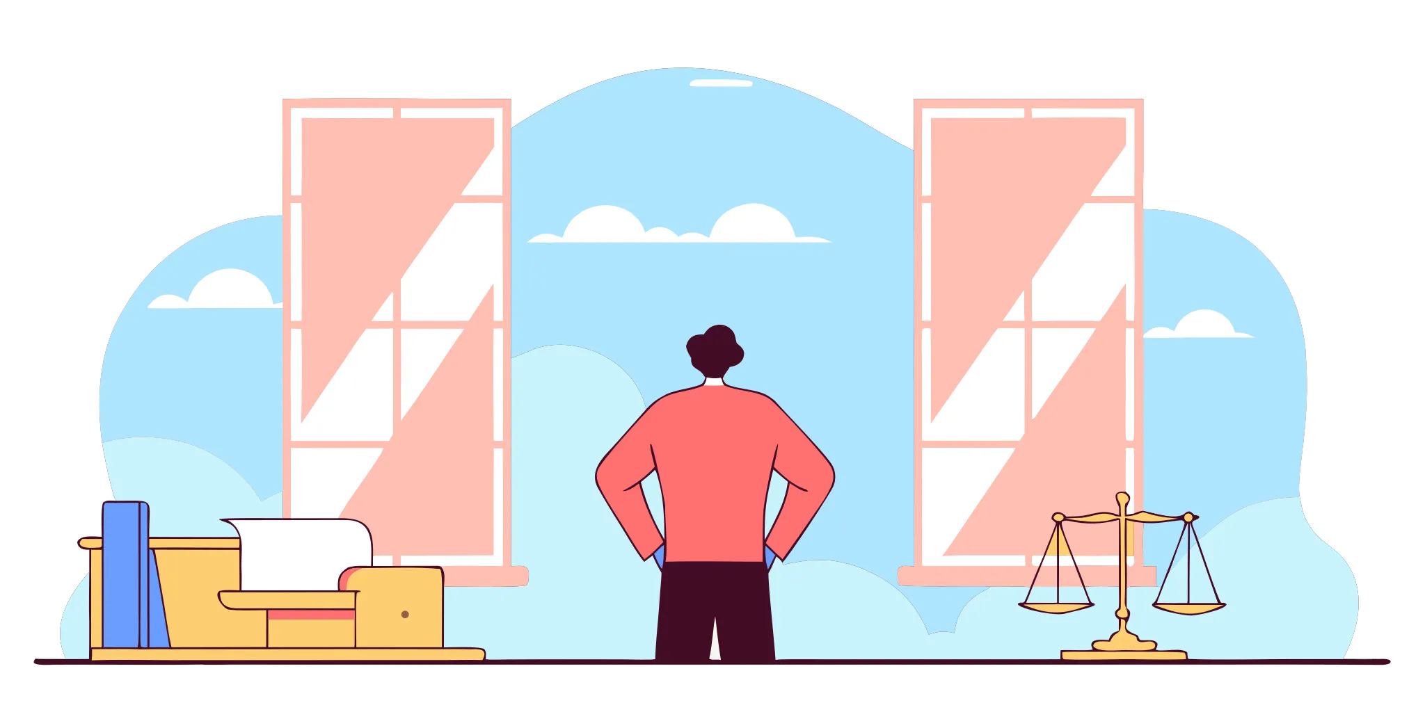 A person prepares affirmative defenses for a debt collection lawsuit with legal paperwork.