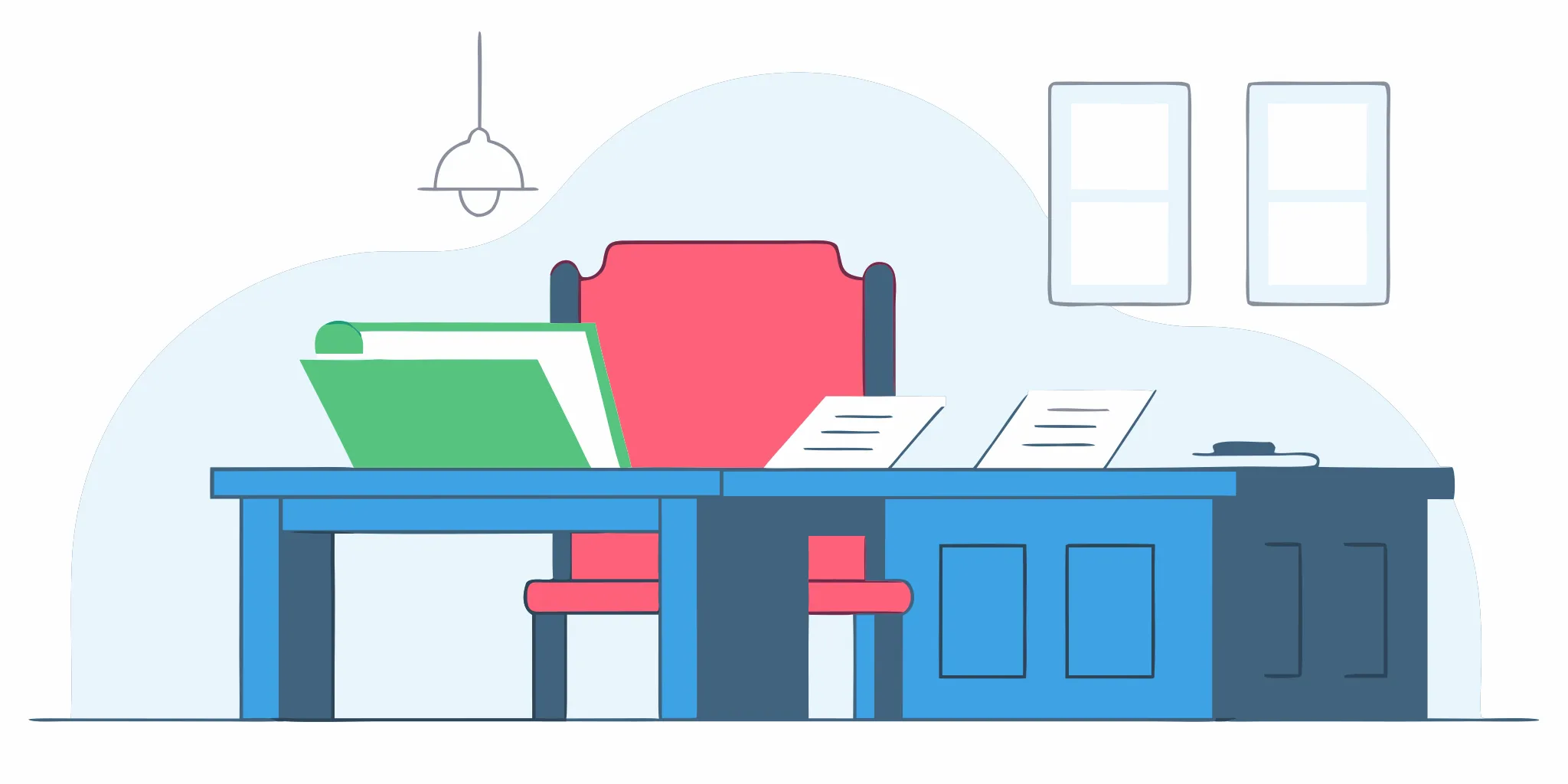 A desk with court documents for a lawsuit about going to court for credit card debt.