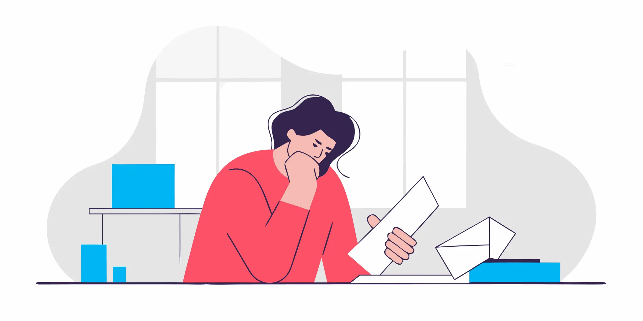 A person reads a letter wondering if Discover card will sue them for unpaid debt.