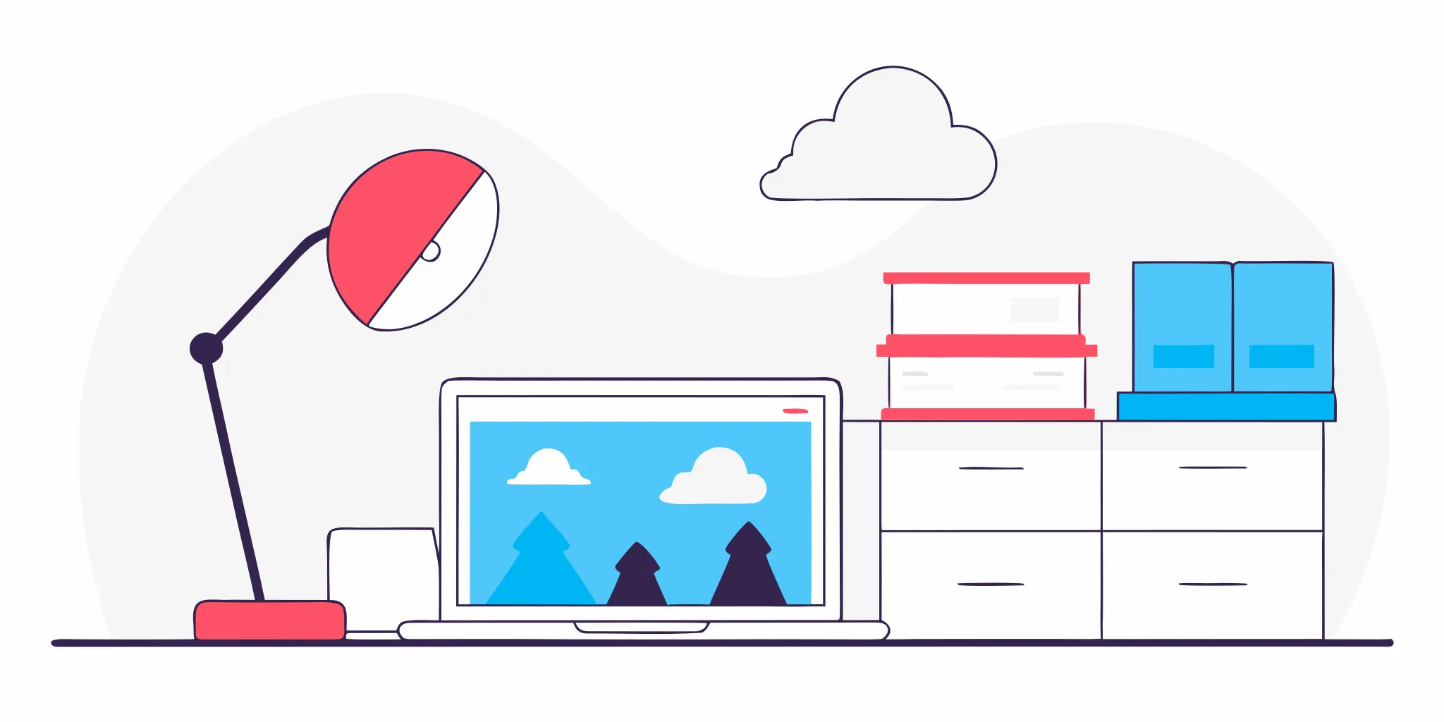 Desk with laptop and files used to learn what happens when you dispute a debt.