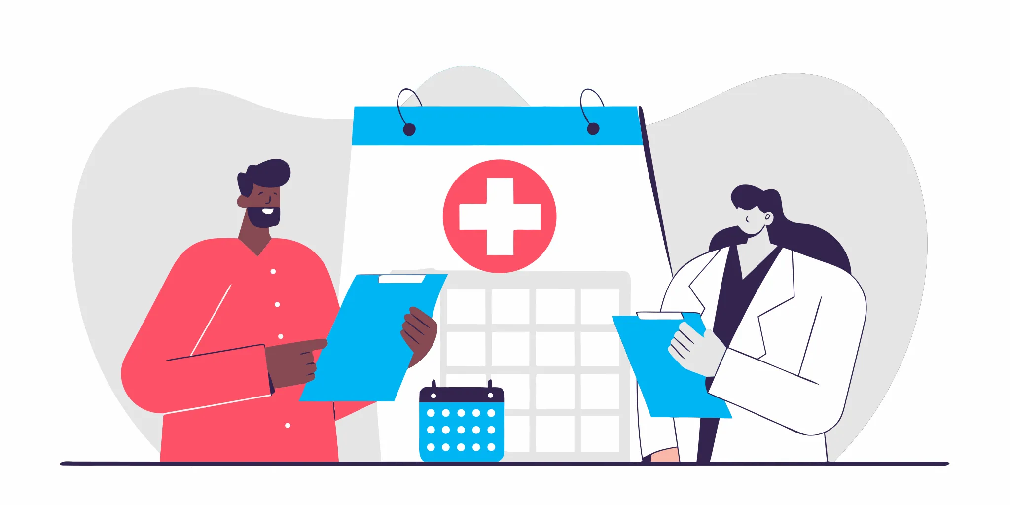 Patient and doctor reviewing medical bills to find errors for a debt dispute.