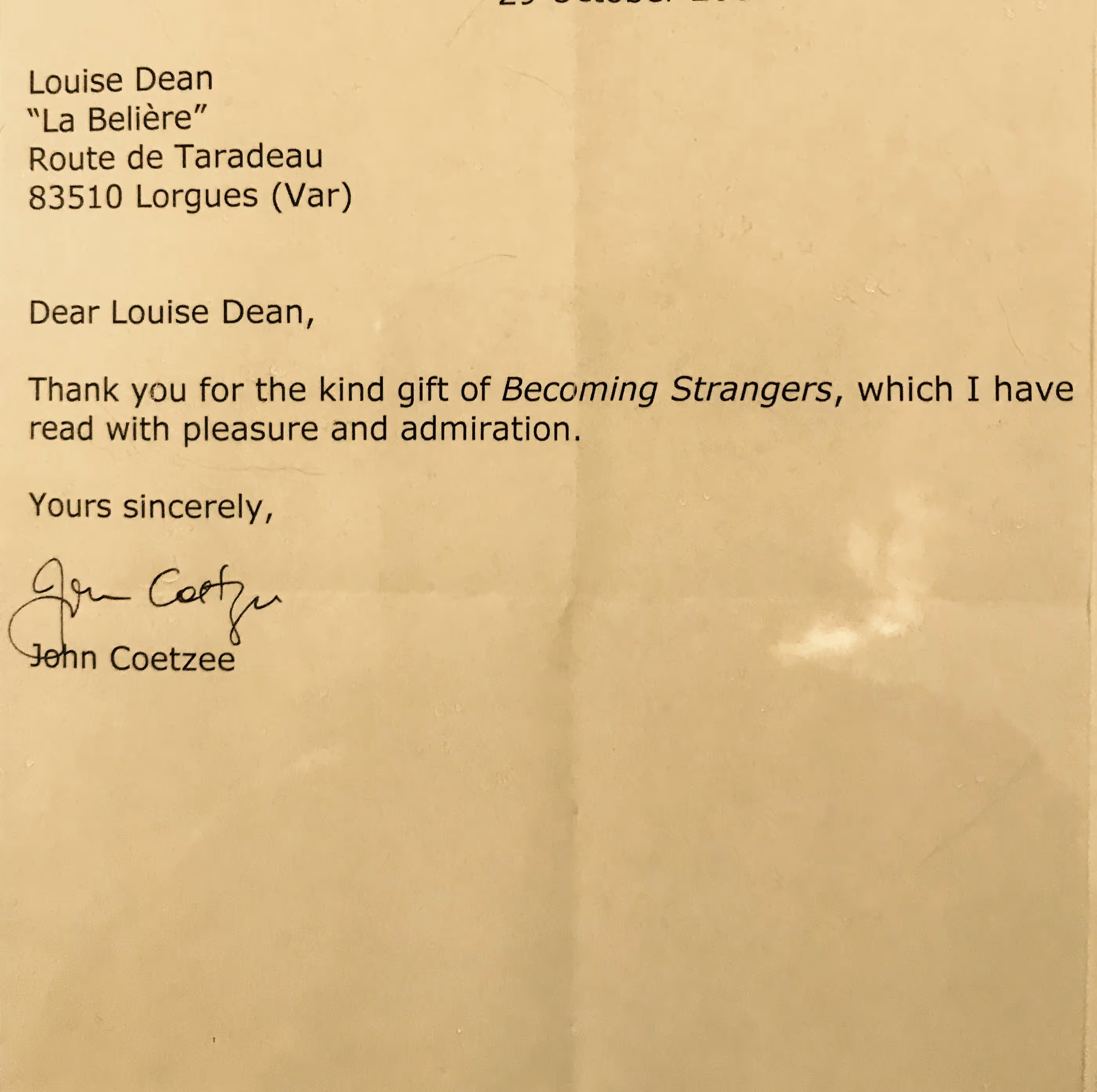 JM Coetzee writing course