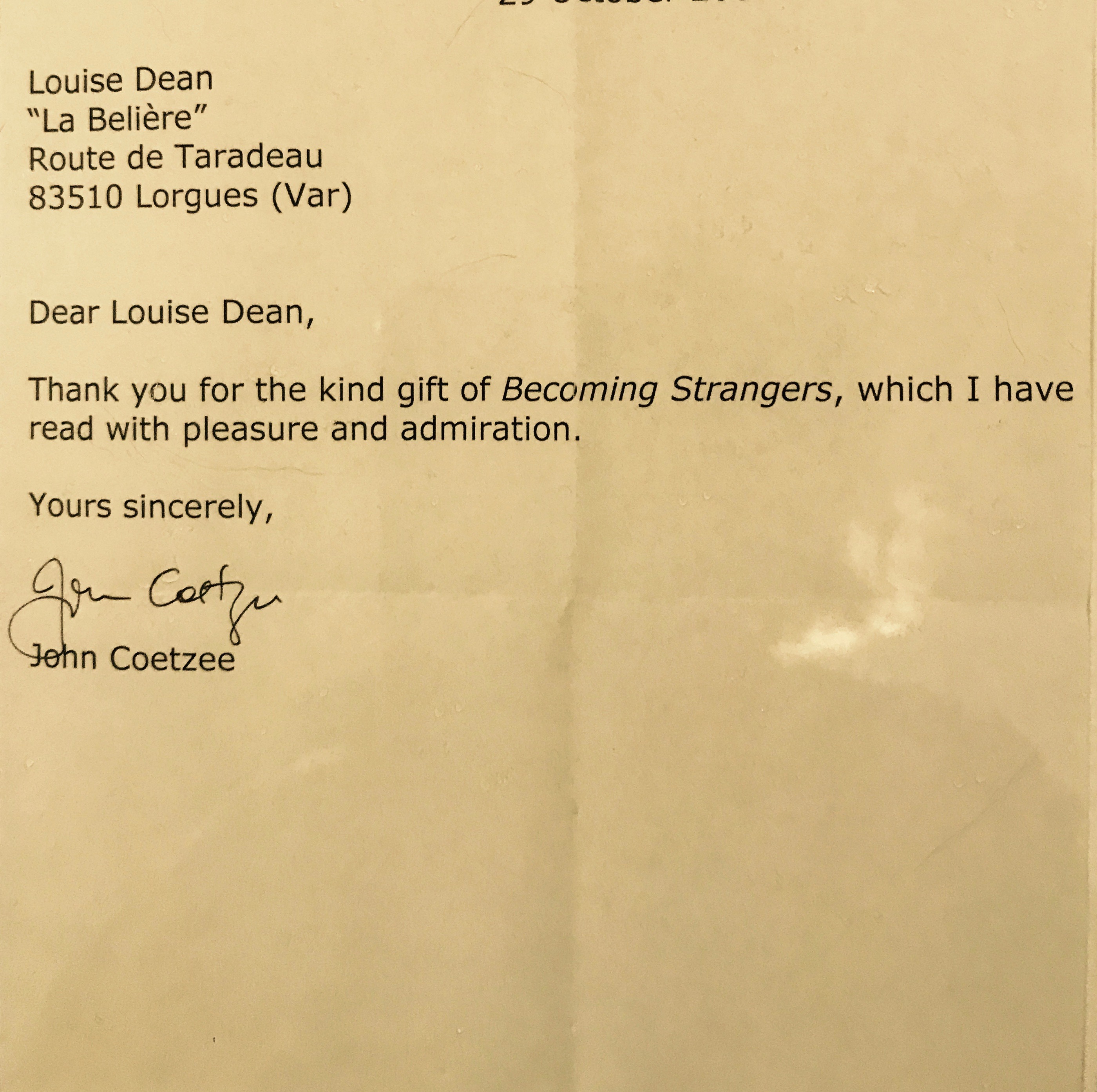 JM Coetzee writing course