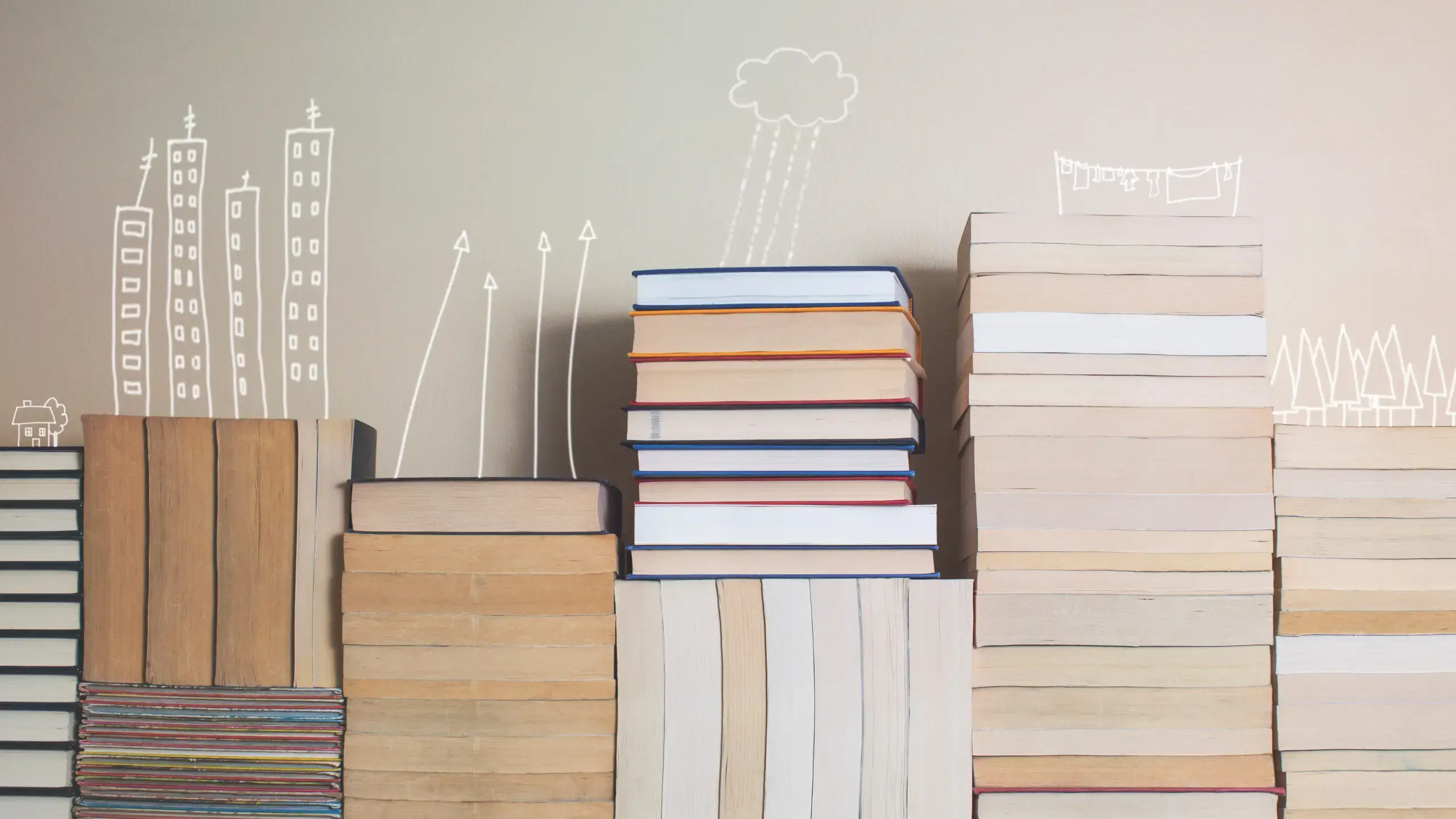 A stack of books written for Young Adult readers