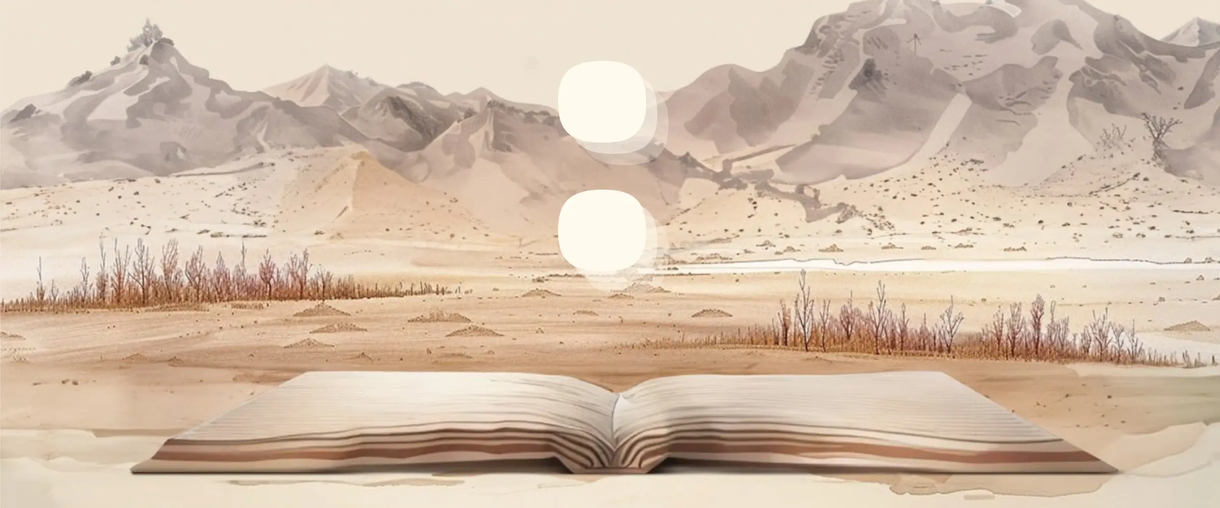 Illustration graphic of a colon hovering above the pages of an open book.