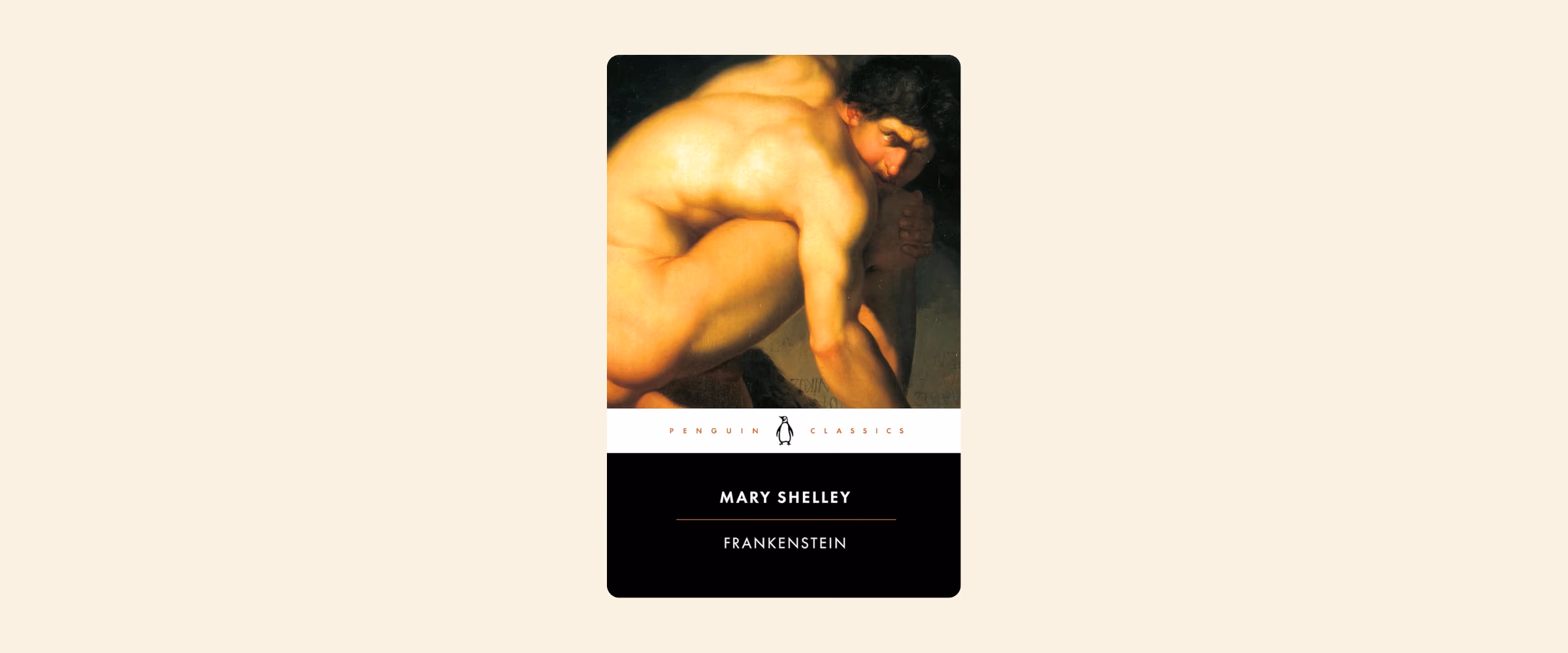 An image of the book Frankenstein by Mary Shelley.