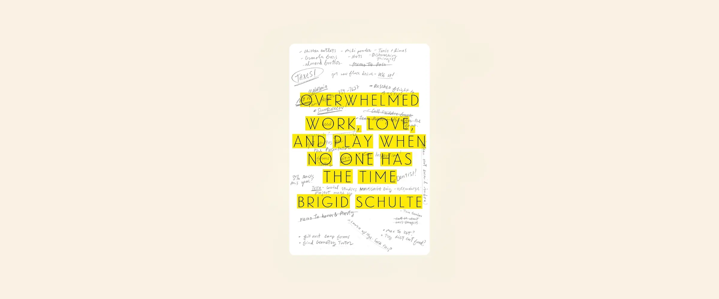 An image of a book cover with the title "Overwhelmed: Work, Love and Play When No One Has The Time".