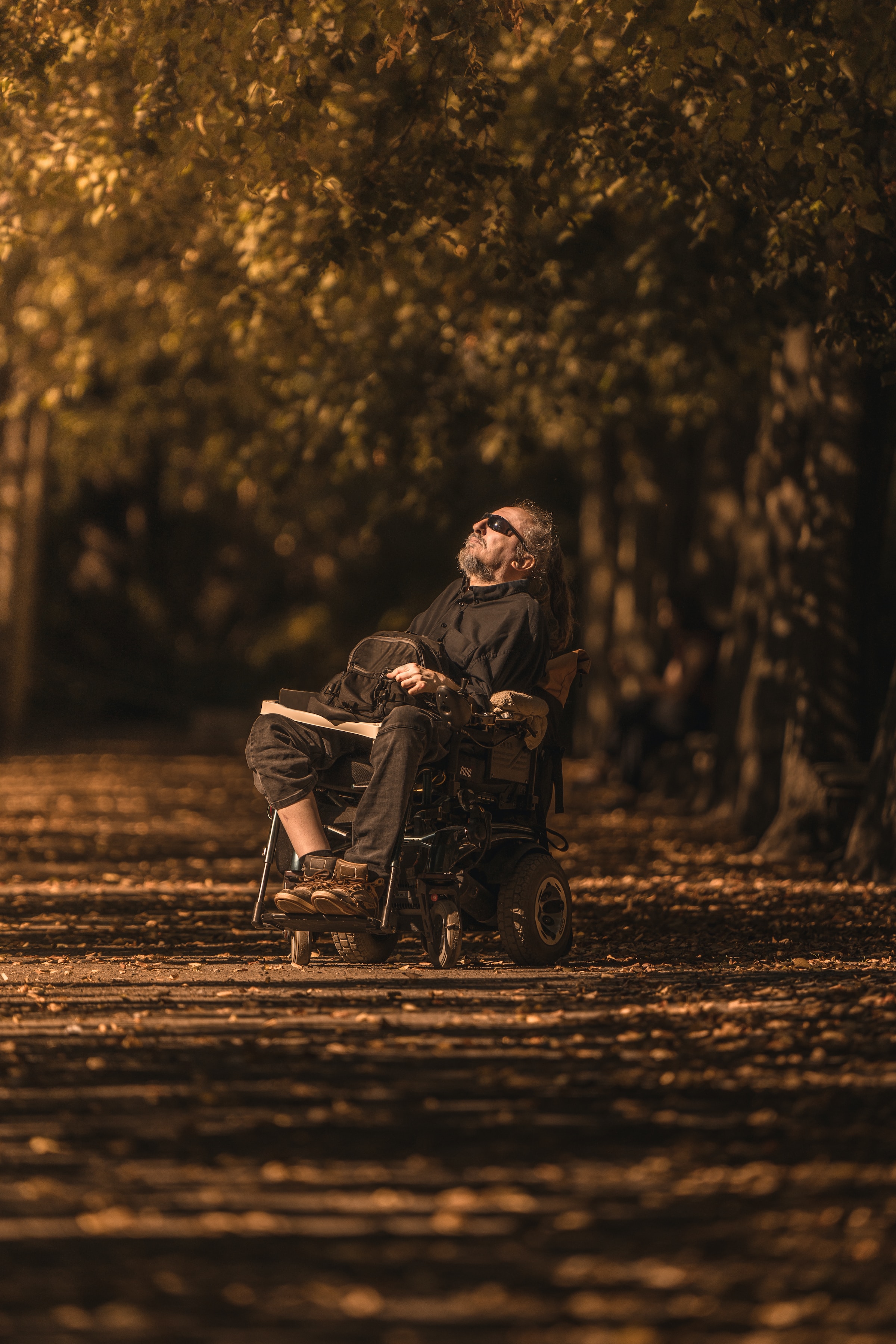 A man in a wheelchair