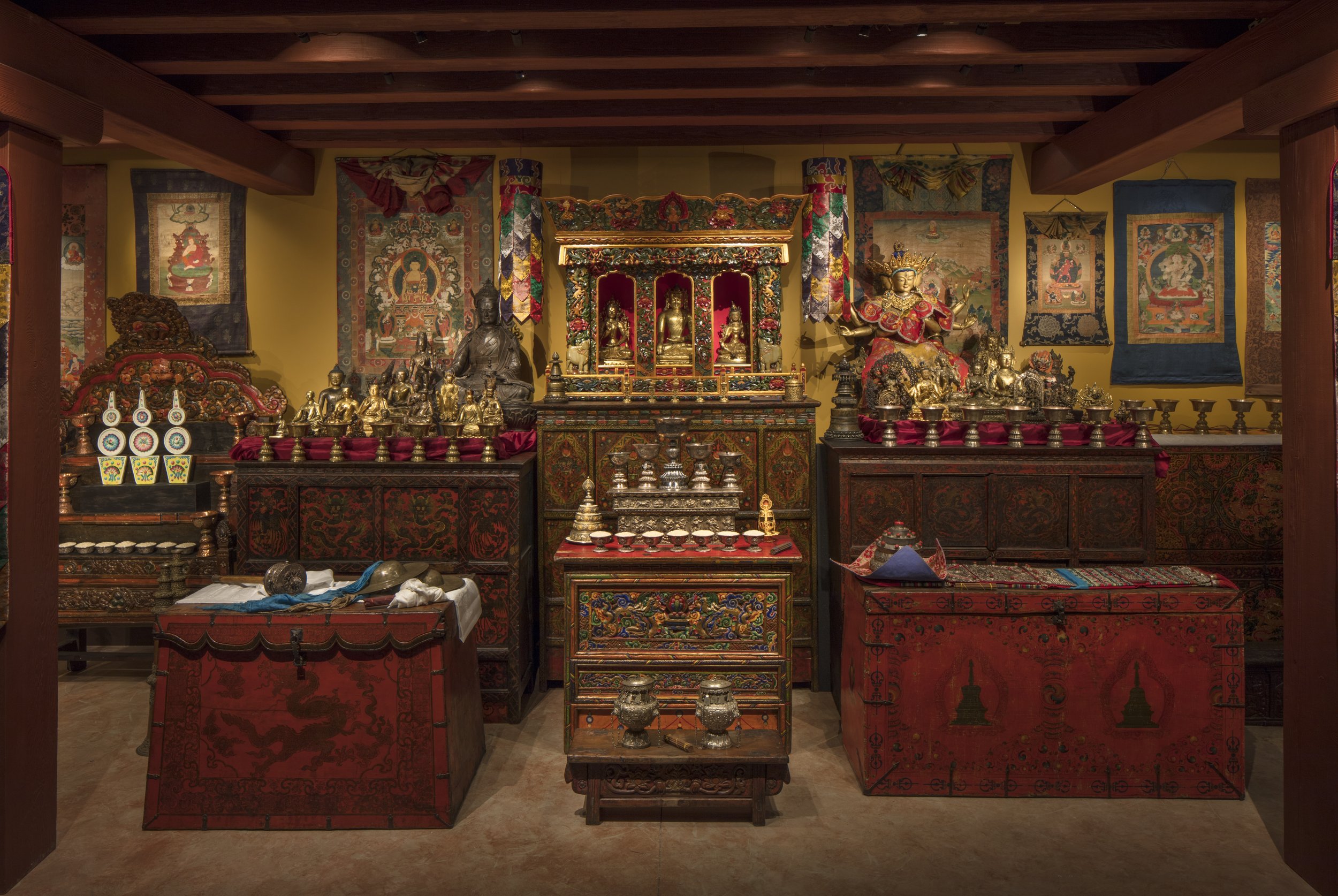 An ornate Buddhist Shrine found in the Rubin Museum of Art in New York City