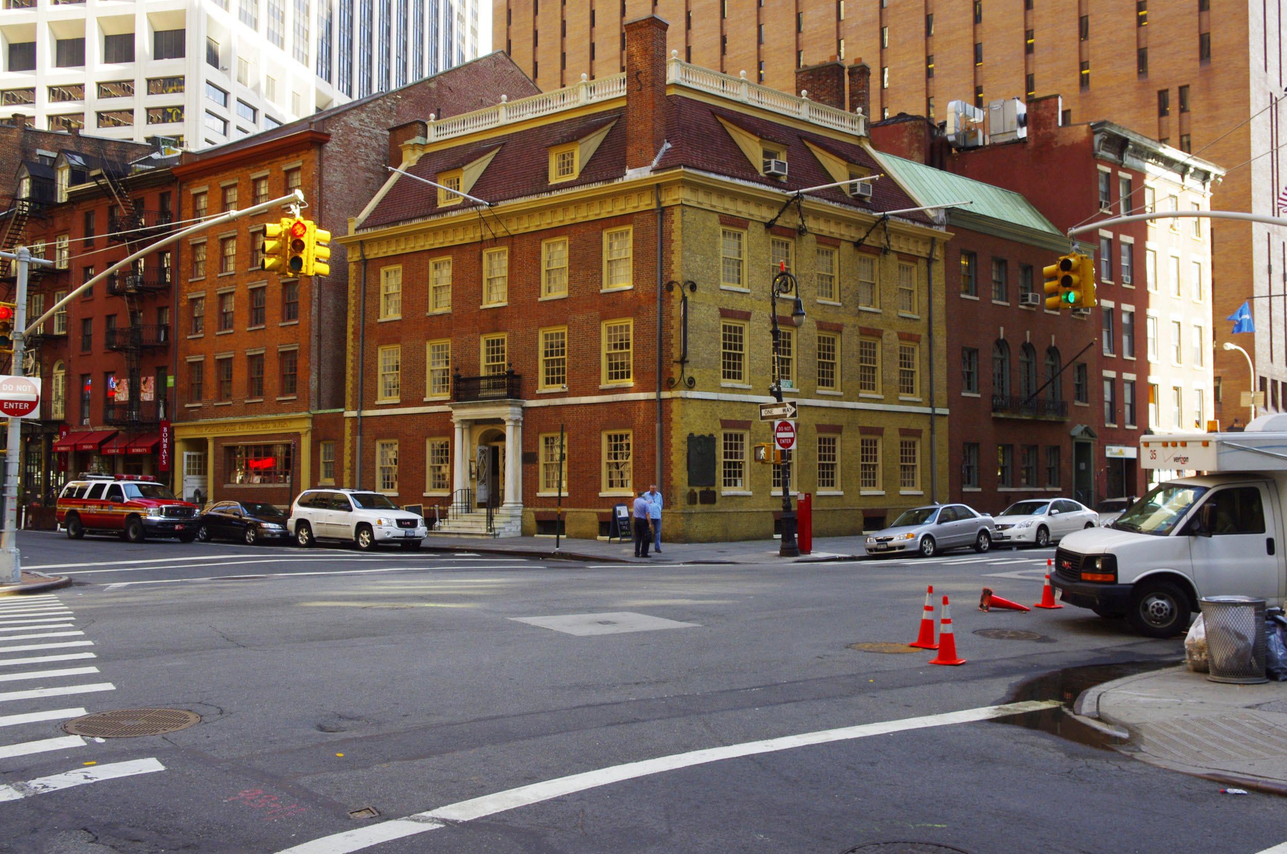 The museum sits on a street corner.