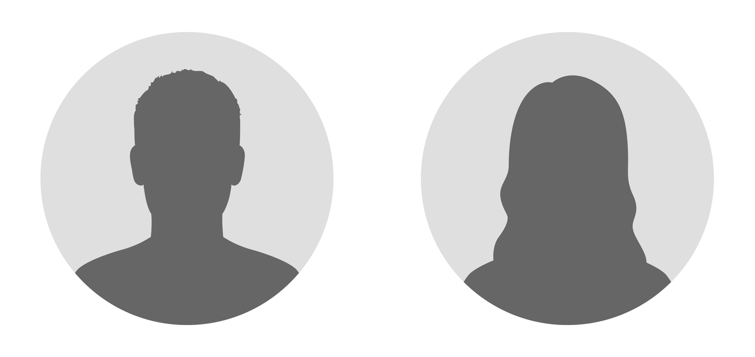 silhouette d'un homme et d'une femme sur fond gris 