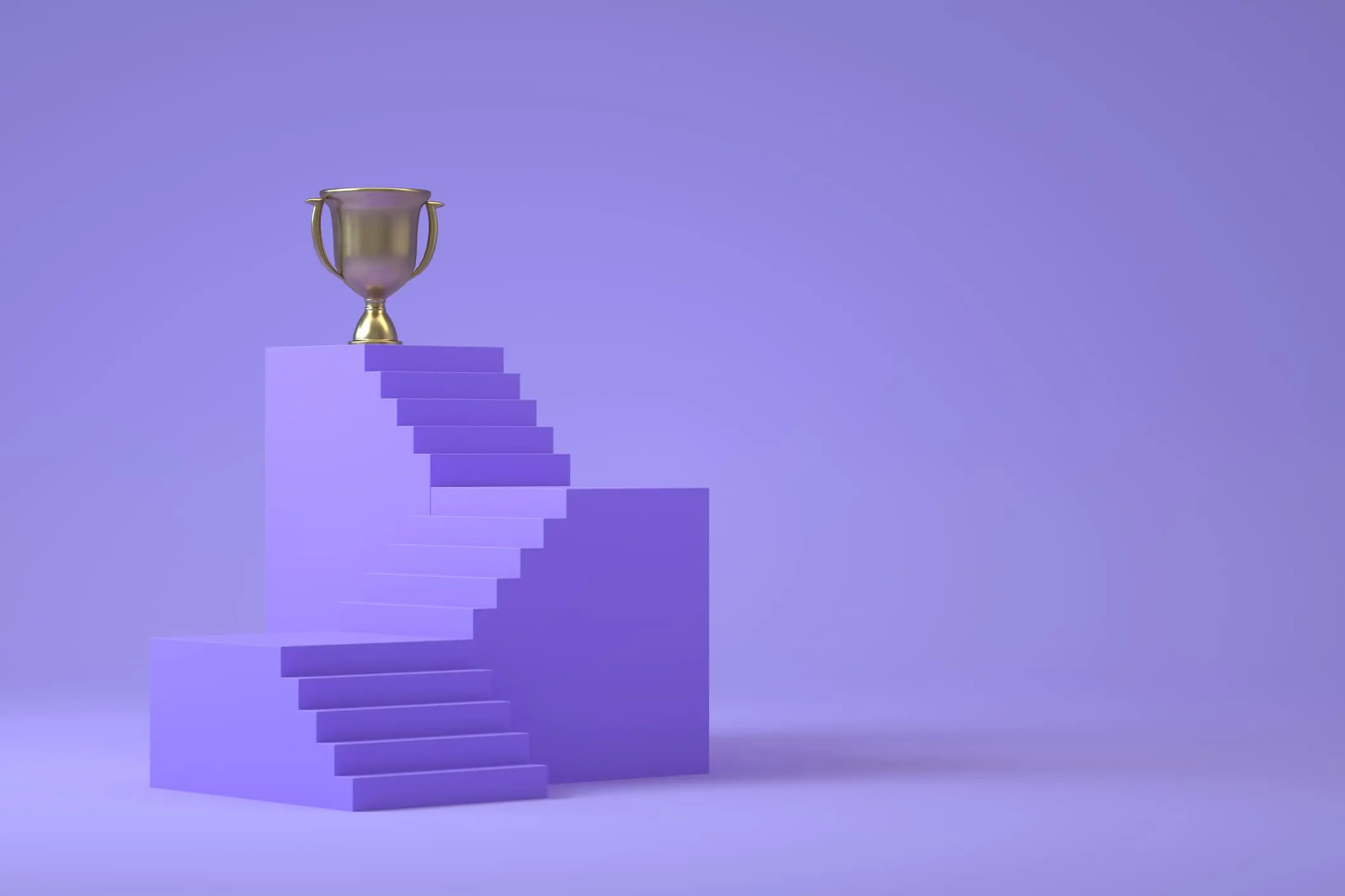 podium sur fond violet