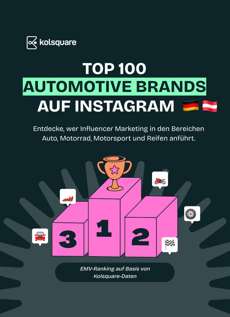 Top 100 der Automarken auf Instagram in Deutschland