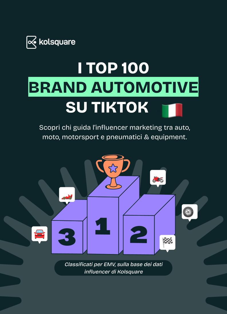 Top 100 dei brand automotive su TikTok in Italia