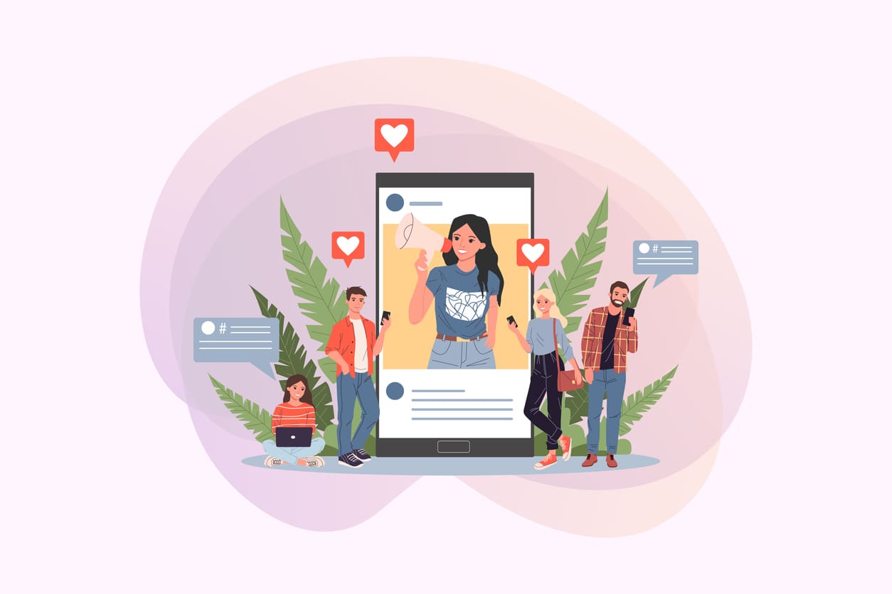 Blogueur faisant la promotion de biens et services