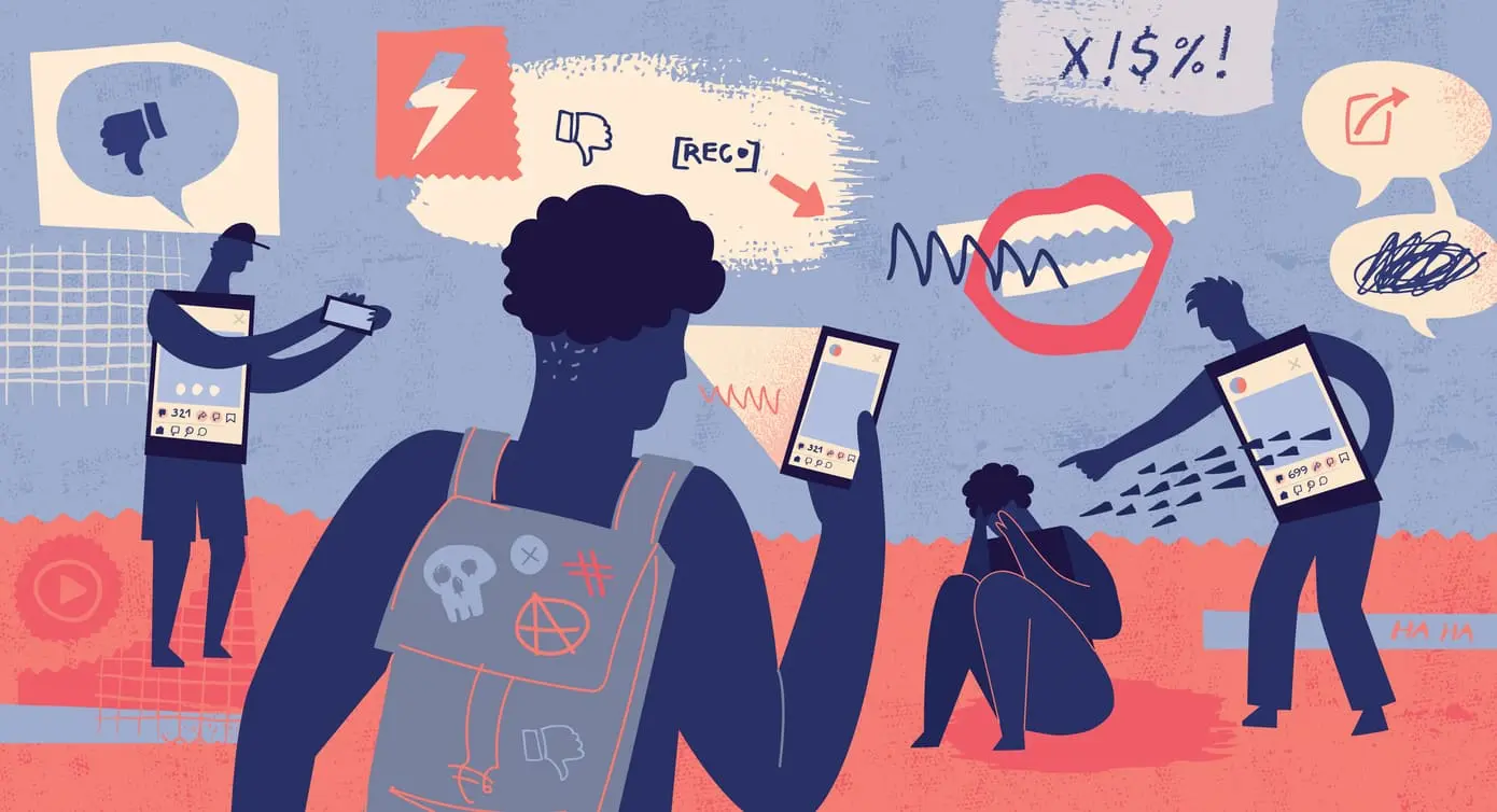 illustration adolescent et cyberharcelement