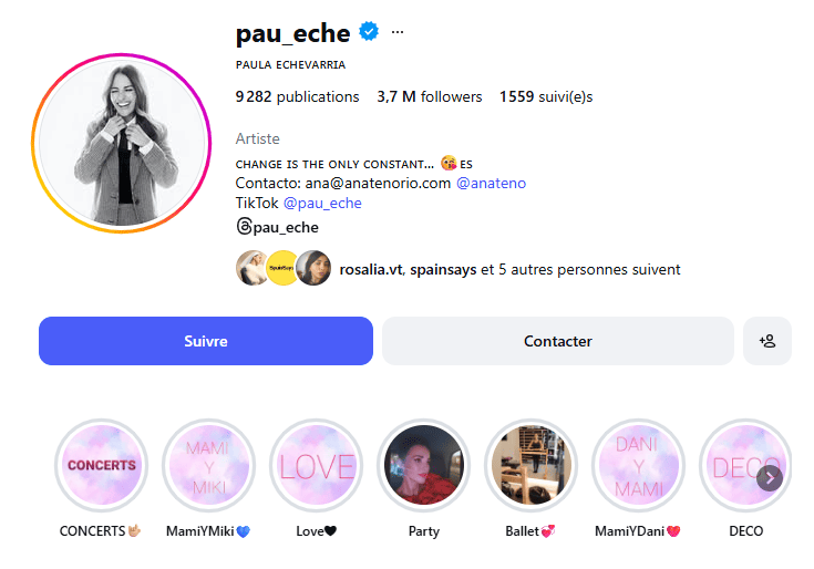 Instagram feed Paula Echevarria