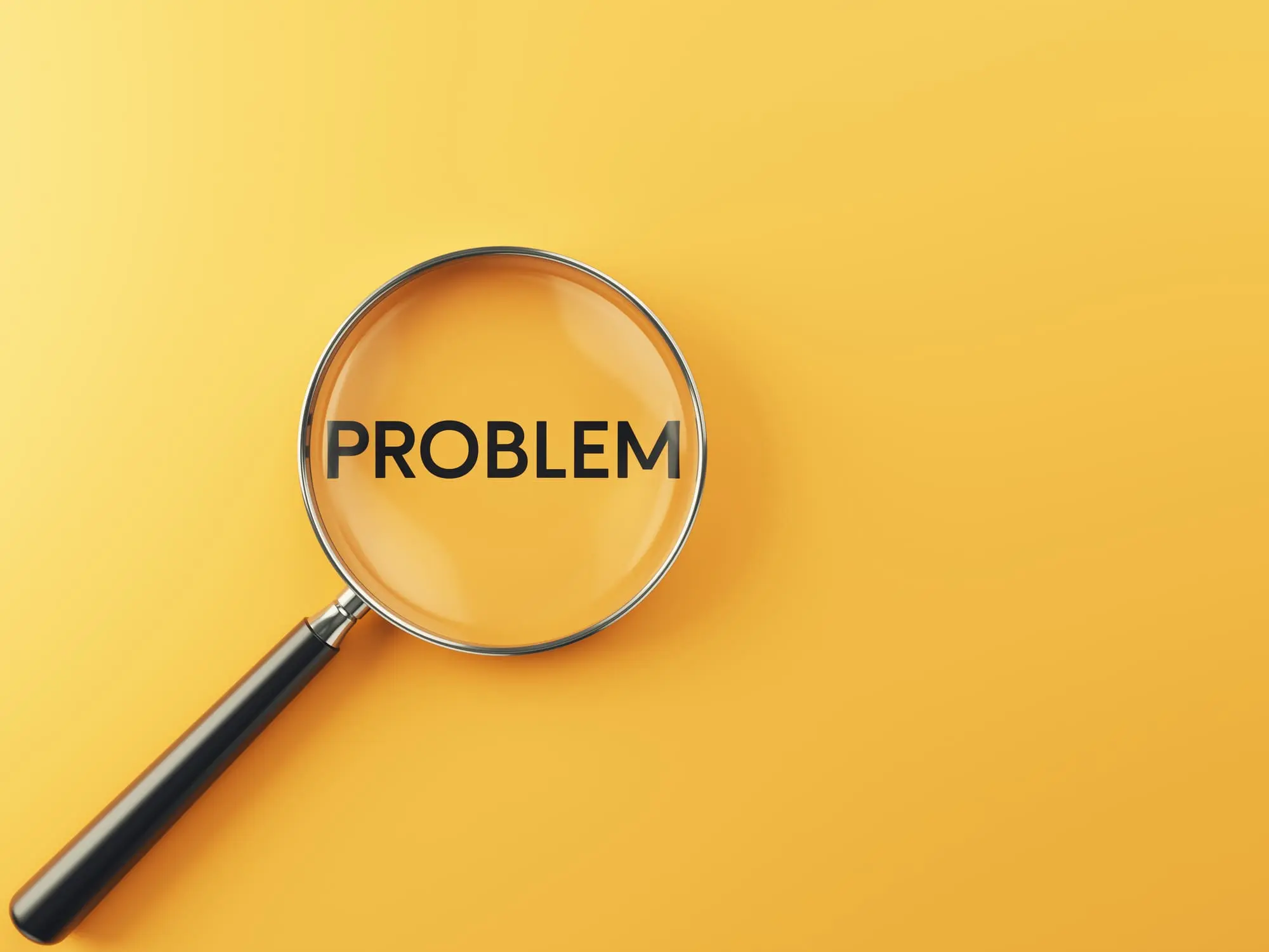 Wording issue inside the magnifying glass on an orange background