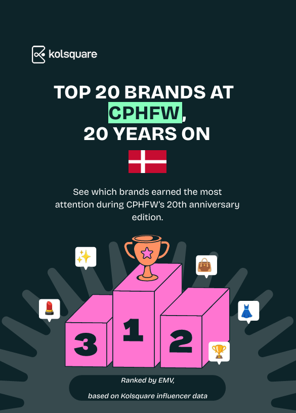 Top 20 brands at Copenhagen Fashion Week on Instagram