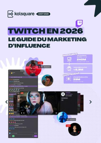 Couverture du guide Kolsquare « Twitch en 2026 : le guide du marketing d'influence »