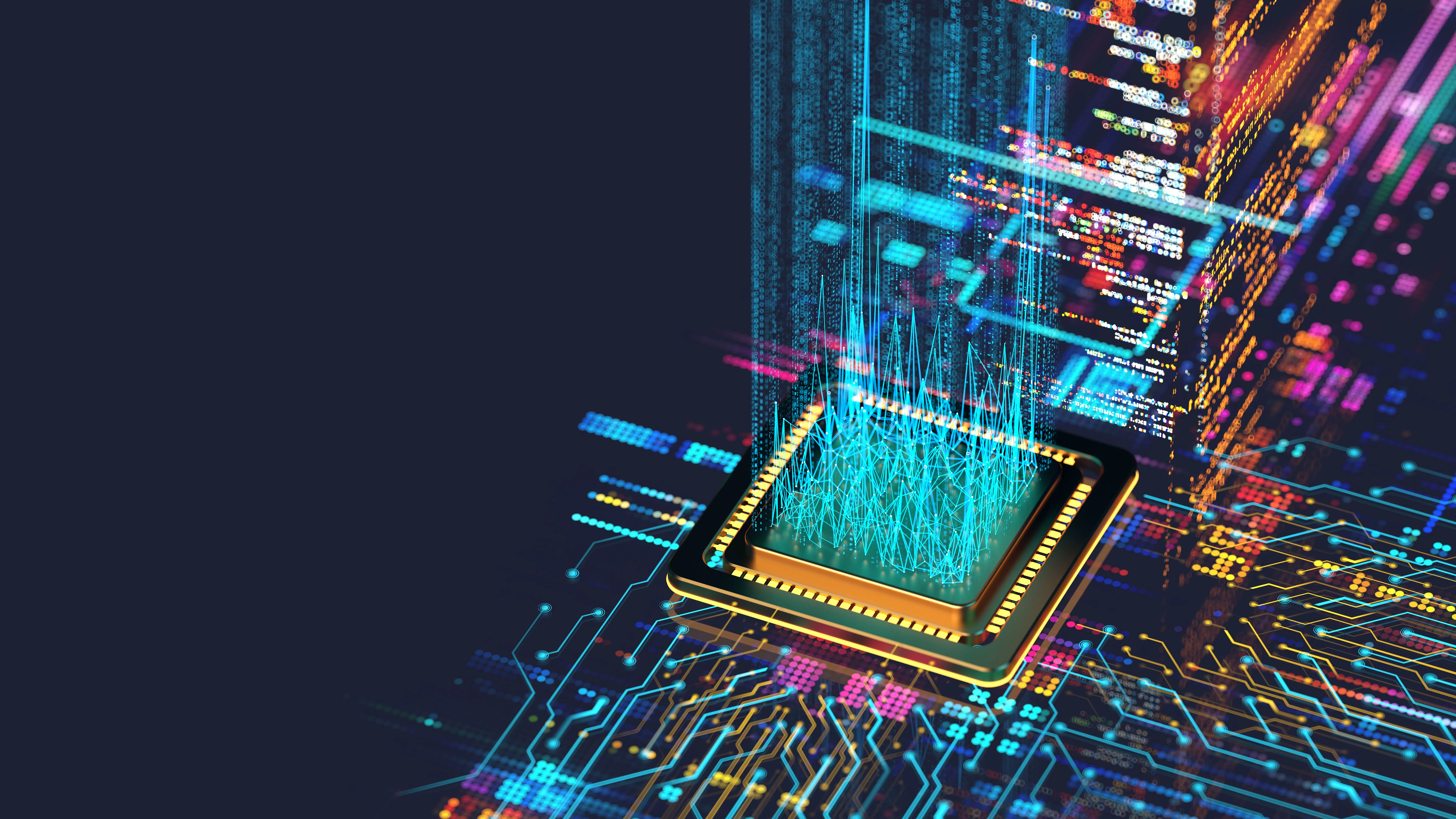 Künstliche Intelligenz, CPU-Konzept – Quantencomputing