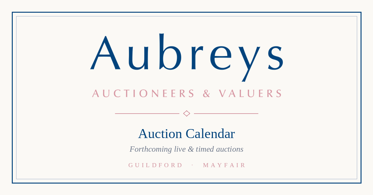 Auction Calendar | Forthcoming Sales | Aubreys Auctioneers