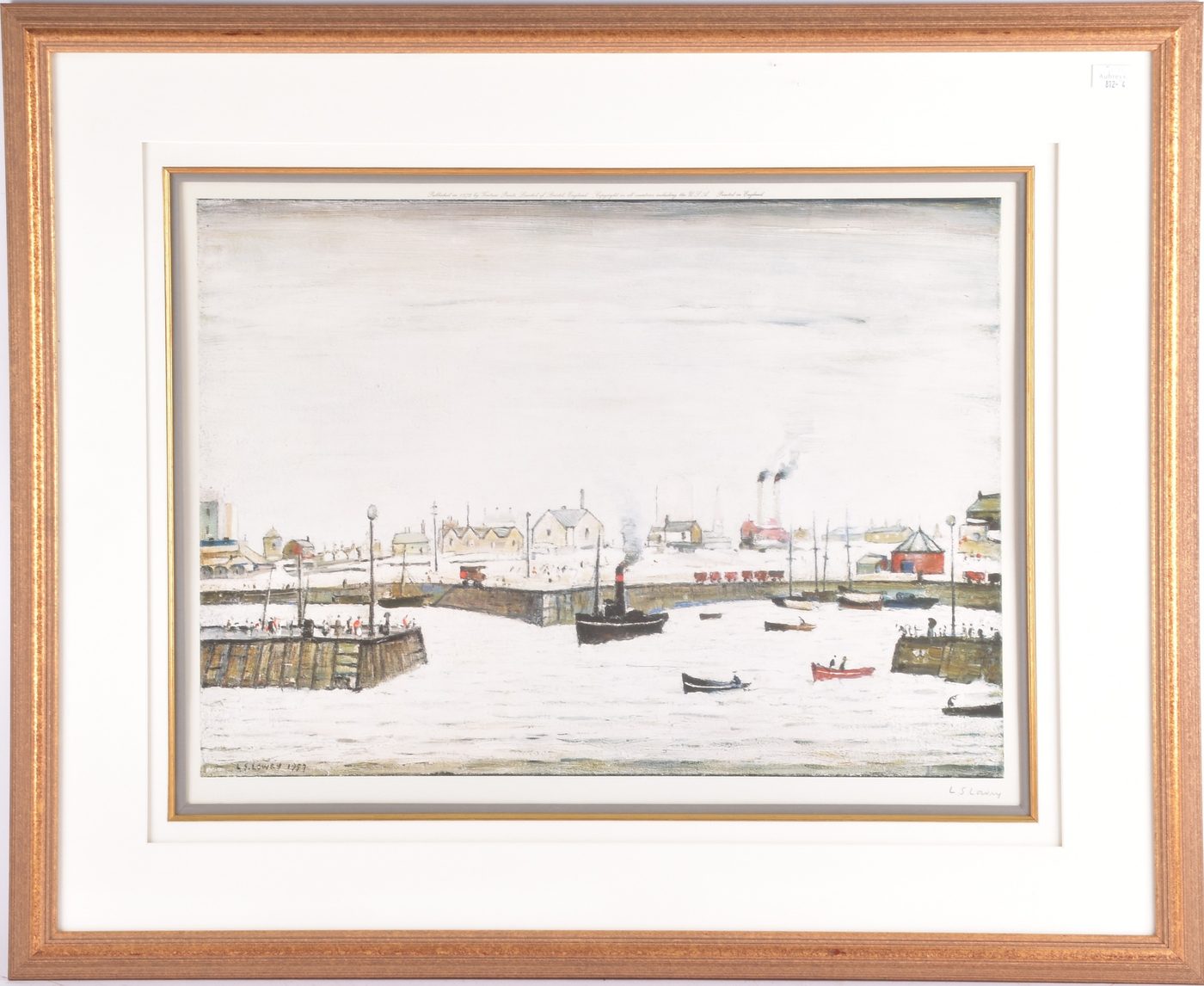 L.S. Lowry, The Harbour, signed limited edition print sold at Aubreys