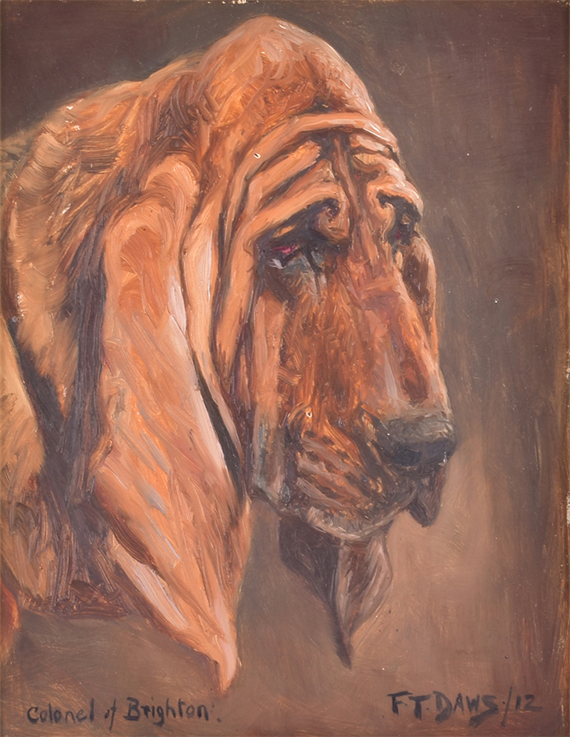 F. T. Daws oil painting of Colonel of Brighton, the kennel's original stud dog