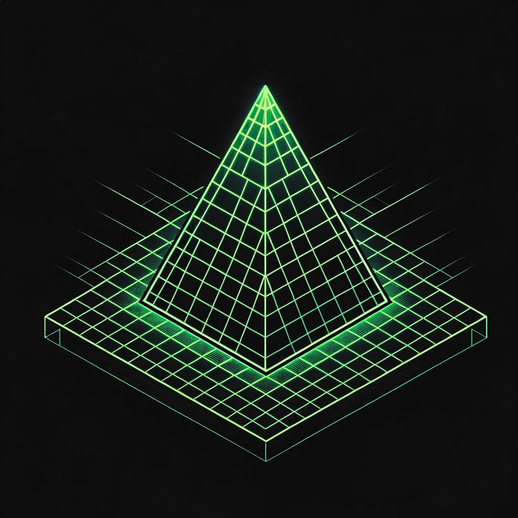 basic representation of a pyramid wireframe that has evolved compared to the first one
