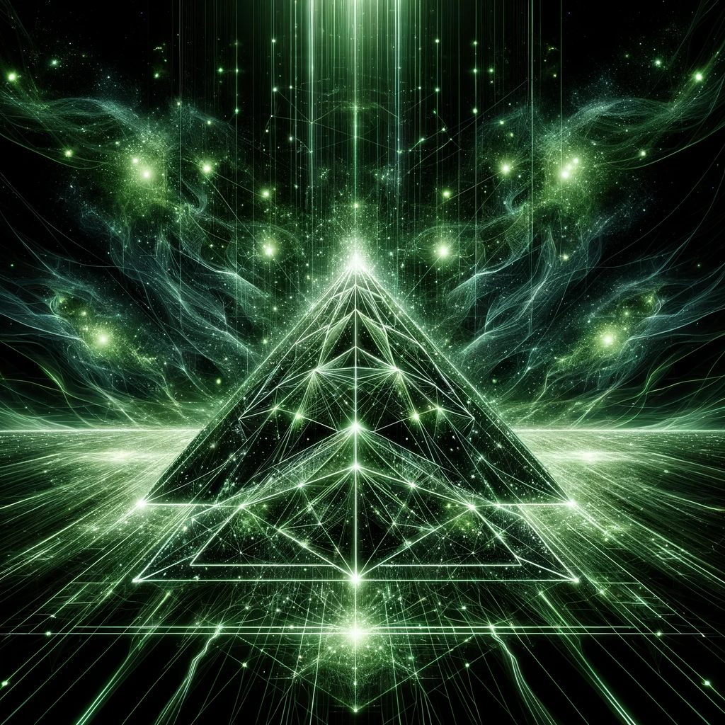 This last pyramid is the most powerful yet, with giant galaxy clouds connected to it, showcasing power and infinity.