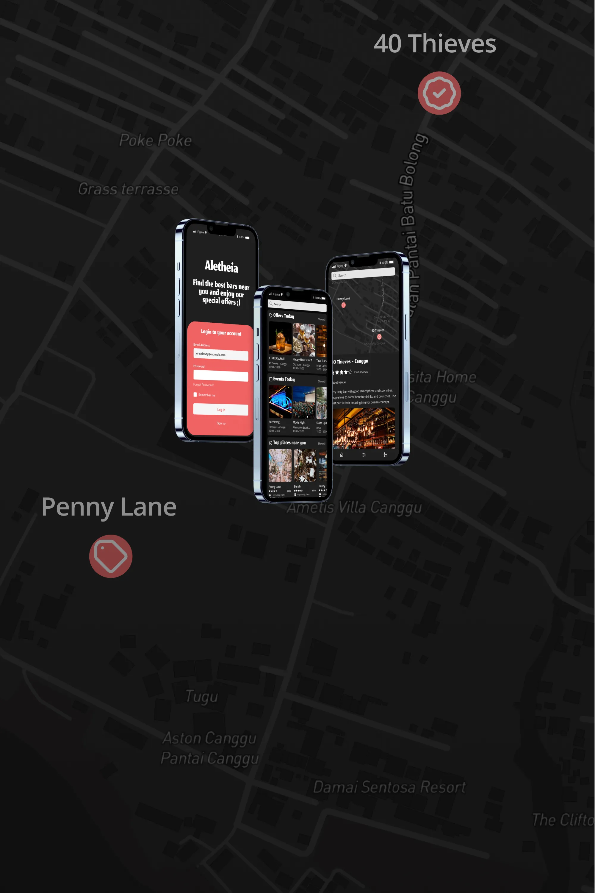 iphone Mockup of Aletheia App in use.