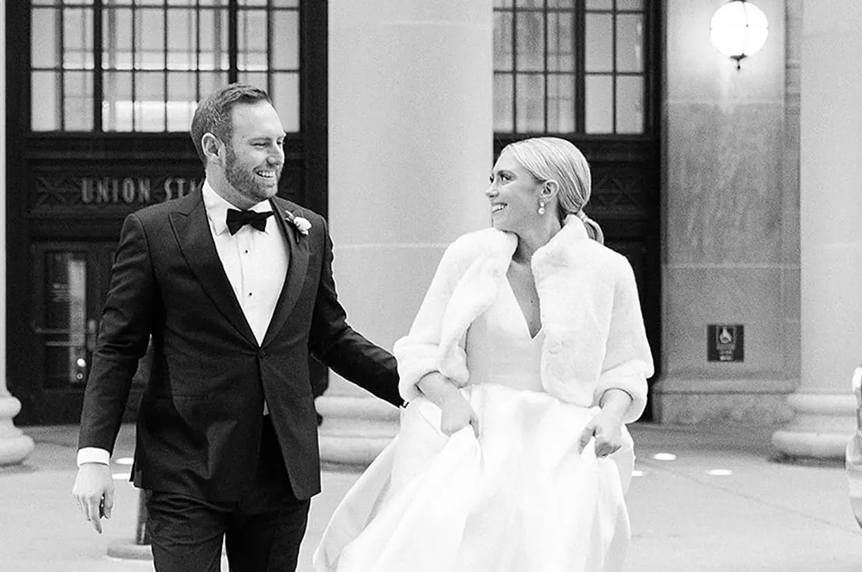 A photo of the newlyweds