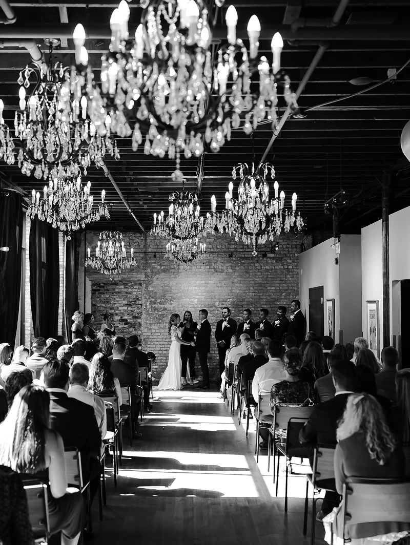 A photo of a classic wedding ceremony
