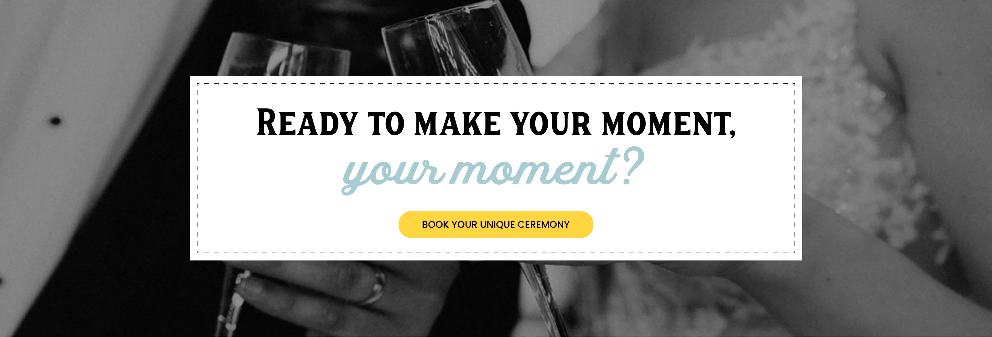 A mockup of LizRae & Co, wedding officiant, website's CTA section