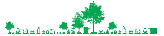 silhouettes of activities on the future Green Loop