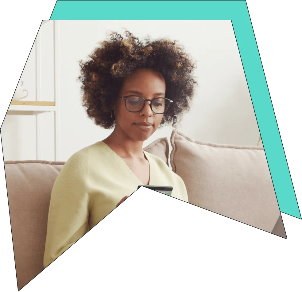 An image of a woman on her phone.