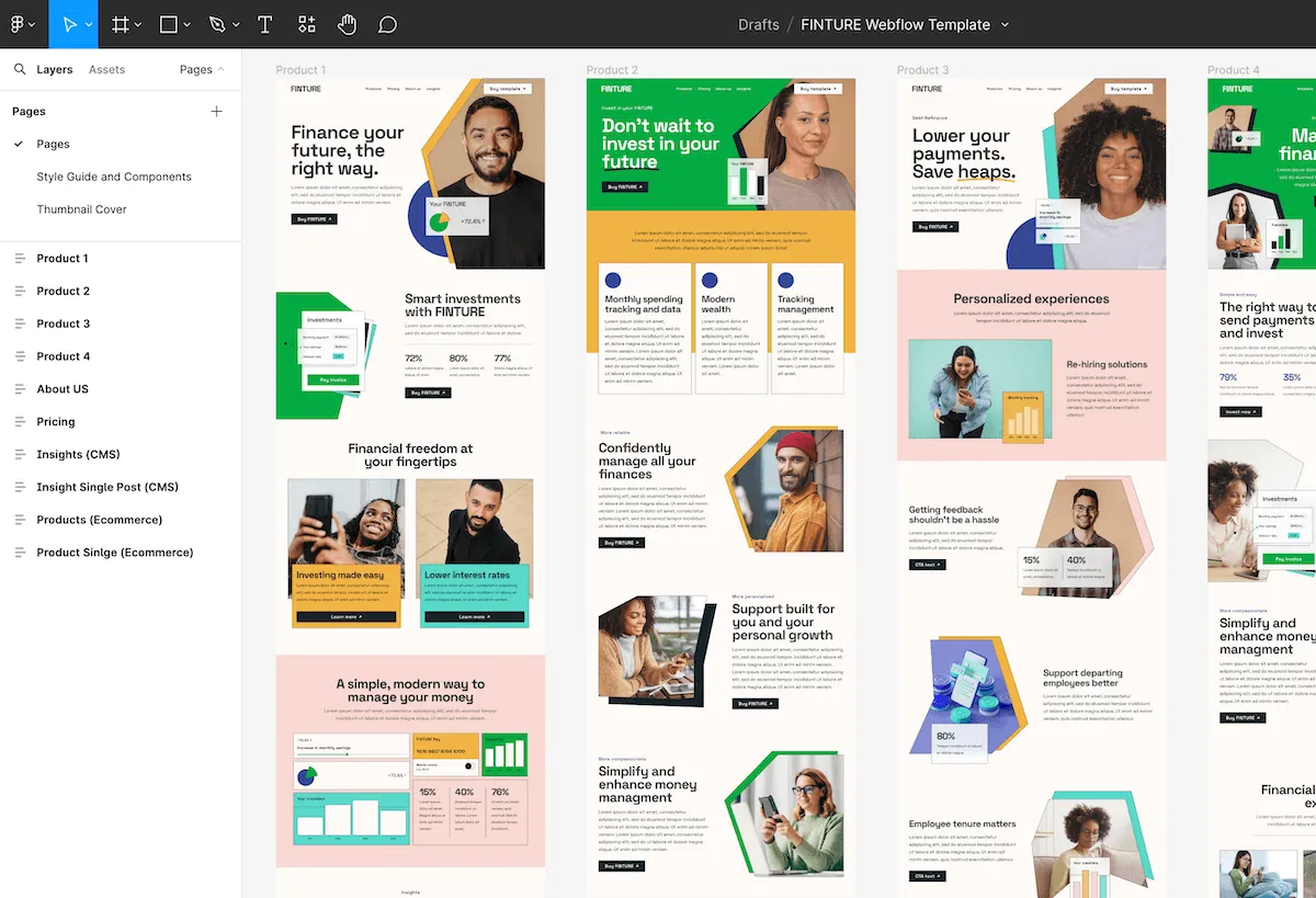 An image of Finture's Figma file.