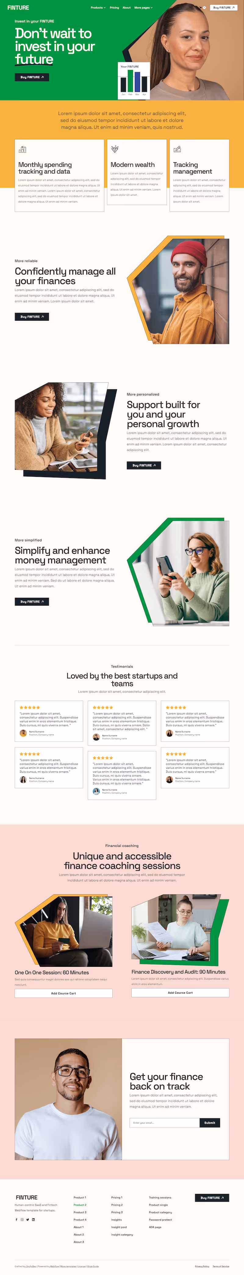 An image of Finture's Landing Page #2 webpage.