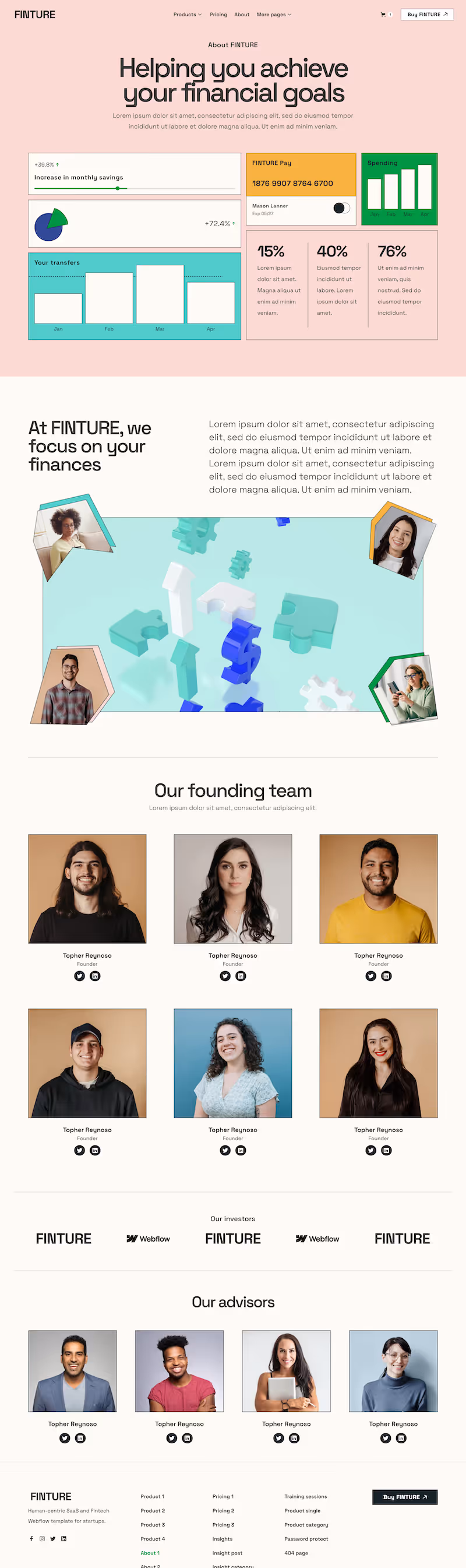 An image of Finture's About1 webpage.